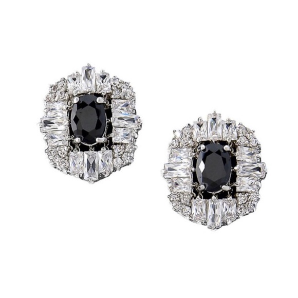 Stunning Jet Crystal & Cubic Zirconia Earrings-Boutique - Picture 3 of 3